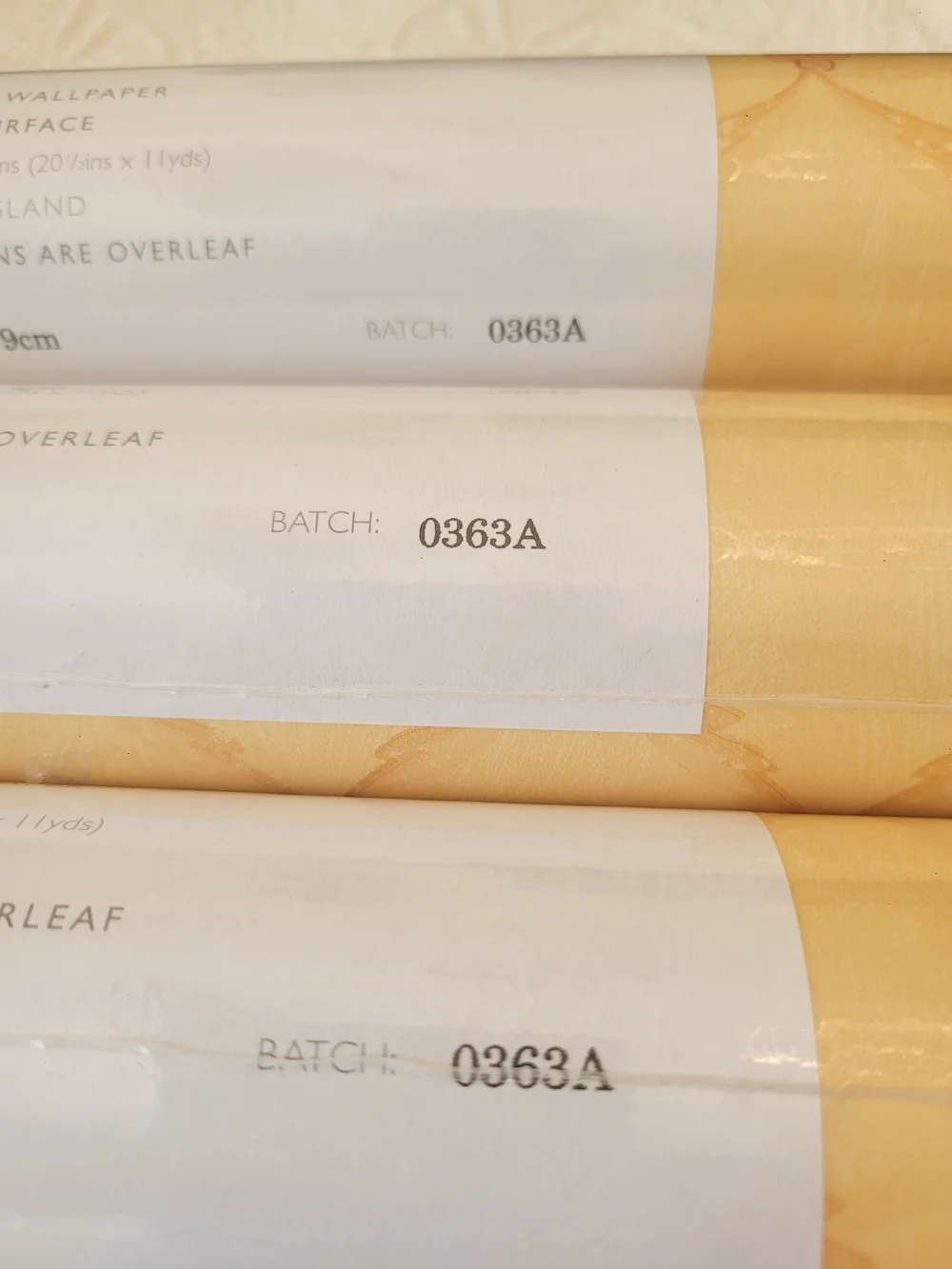 3 Roll Bundle- Osborne & Little Ready-Trimmed Wallpaper Roll in Soft Yellow